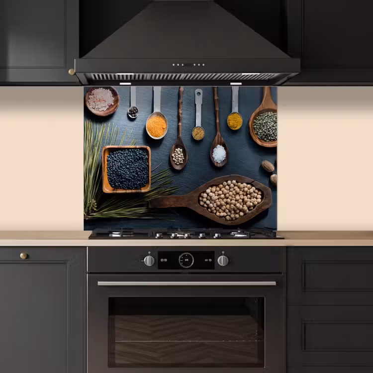 Kruiden - Lepels - Specerijen - Keuken keuken achterwand spatscherm middel -sfeer1