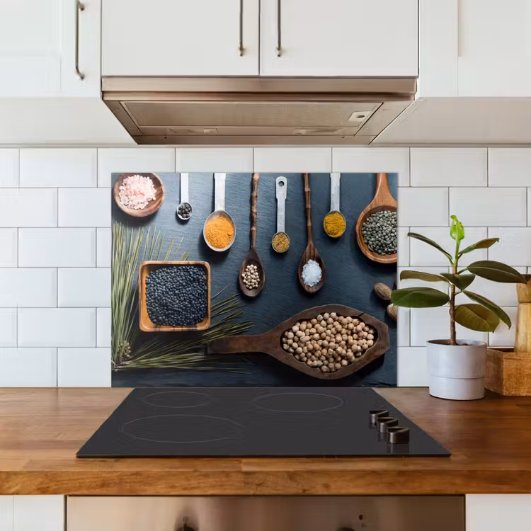 Kruiden - Lepels - Specerijen - Keuken keuken achterwand spatscherm middel -sfeer2