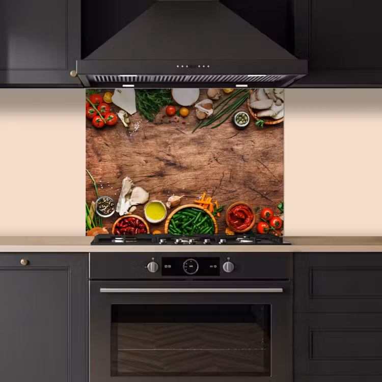 Kruiden - Groente - Rustiek keuken achterwand spatscherm middel -sfeer1