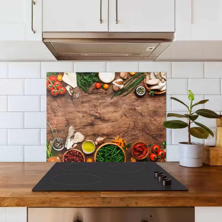 Kruiden - Groente - Rustiek keuken achterwand spatscherm middel -sfeer2