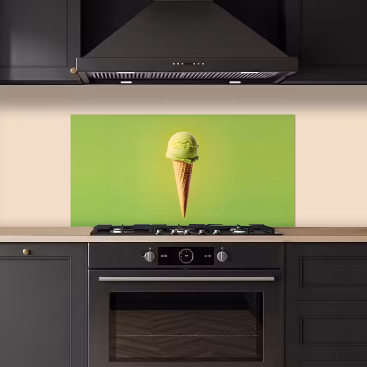 Hoorntje - Schepijs - Groen keuken achterwand spatscherm middel -sfeer1