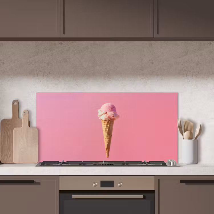 Hoorntje - Schepijs - Roze keuken achterwand spatscherm middel -sfeer2