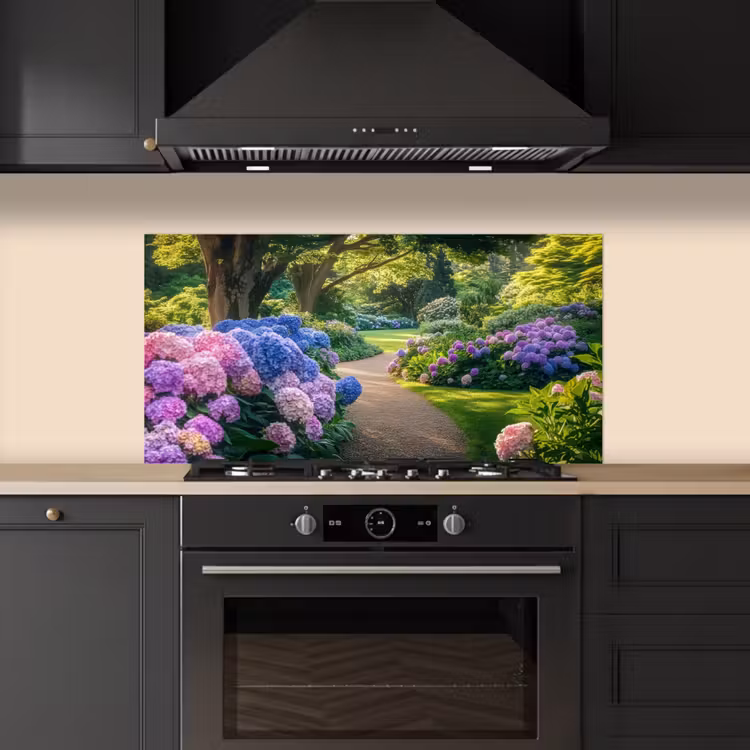 Hortensia- Park - Pad keuken achterwand spatscherm middel -sfeer1