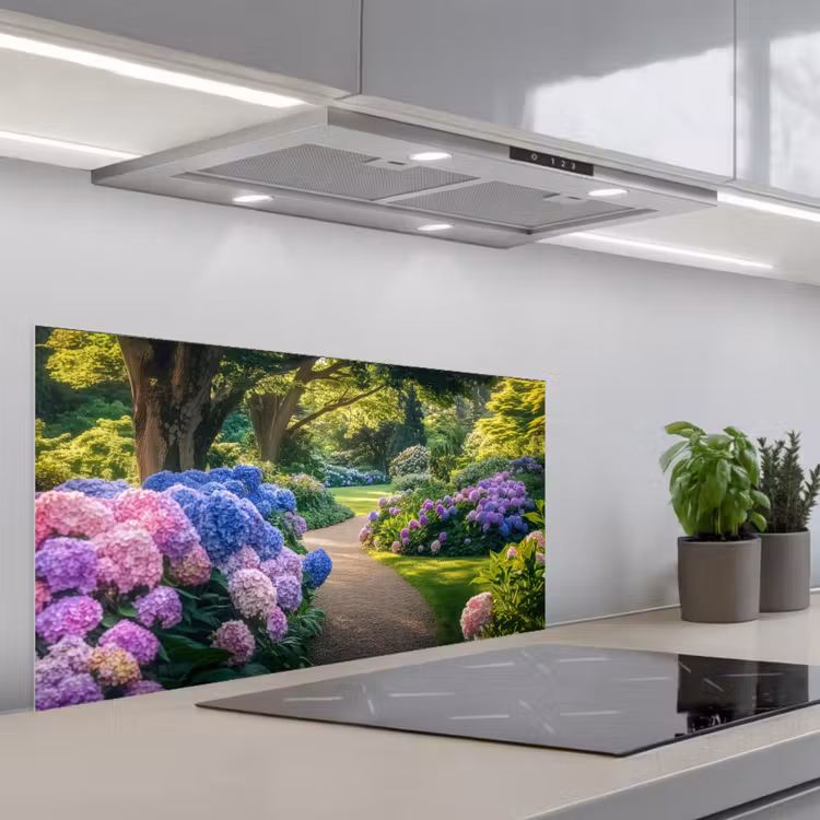 Hortensia- Park - Pad keuken achterwand spatscherm middel -3d_schuin