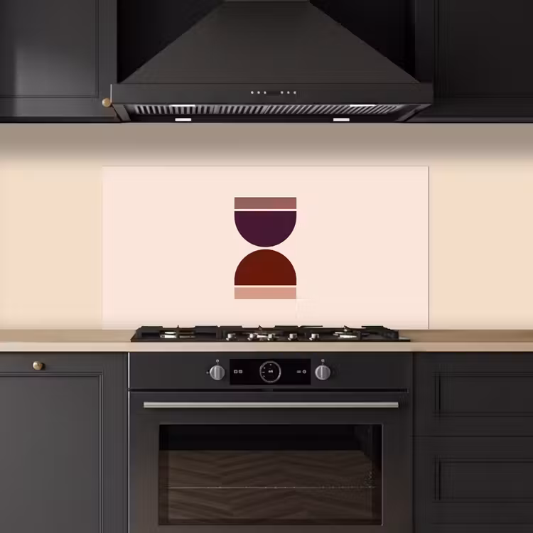 Zandloper - Symmetrisch - Rood - Paars keuken achterwand spatscherm middel -sfeer1