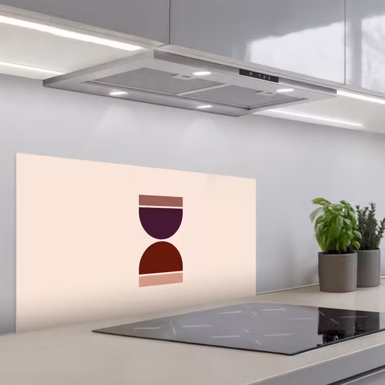 Zandloper - Symmetrisch - Rood - Paars keuken achterwand spatscherm middel -3d_schuin