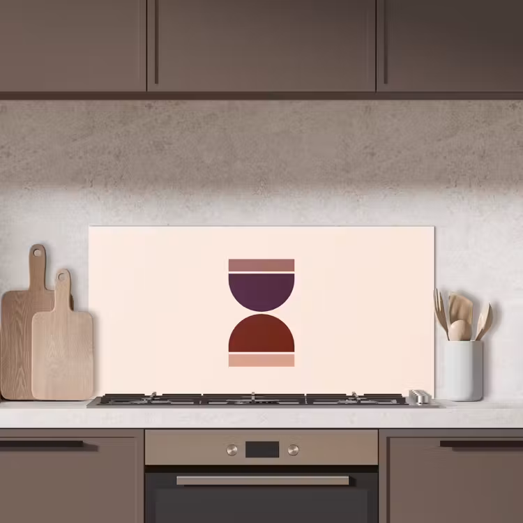 Zandloper - Symmetrisch - Rood - Paars keuken achterwand spatscherm middel -sfeer2