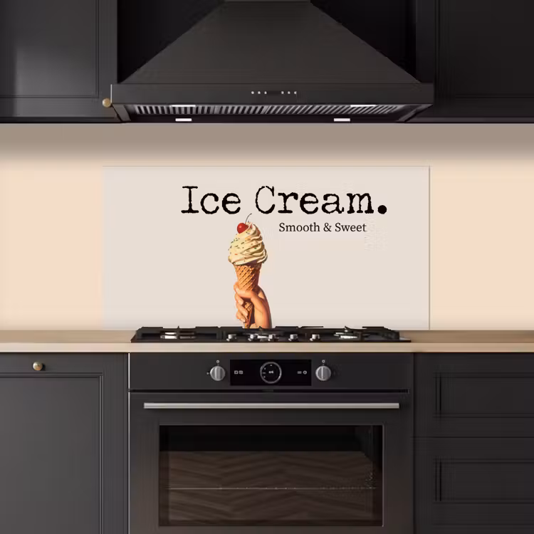 Ice cream - Softijs - Kleurrijk - Kers keuken achterwand spatscherm middel -sfeer1