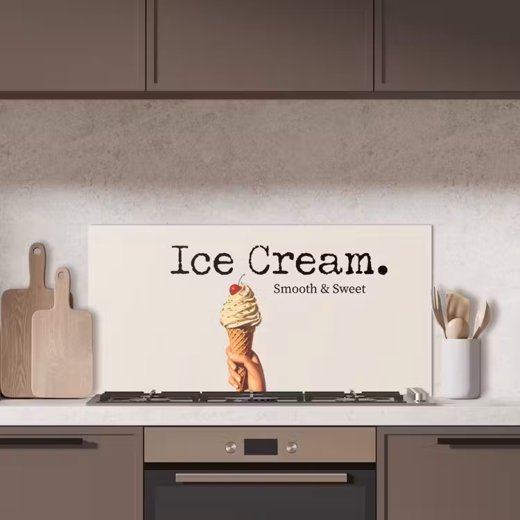 Ice cream - Softijs - Kleurrijk - Kers keuken achterwand spatscherm middel -sfeer2