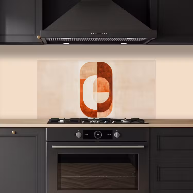 Illustratie - Abstract - Vormen - Rood keuken achterwand spatscherm middel -sfeer1