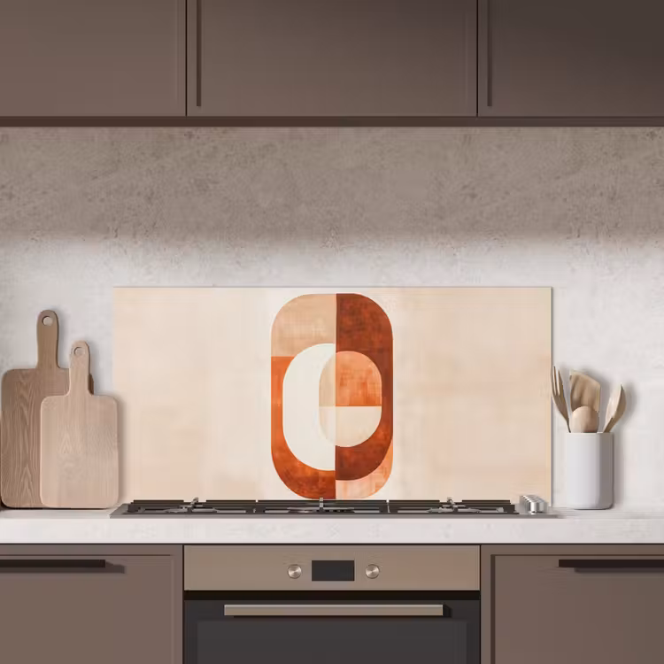 Illustratie - Abstract - Vormen - Rood keuken achterwand spatscherm middel -sfeer2
