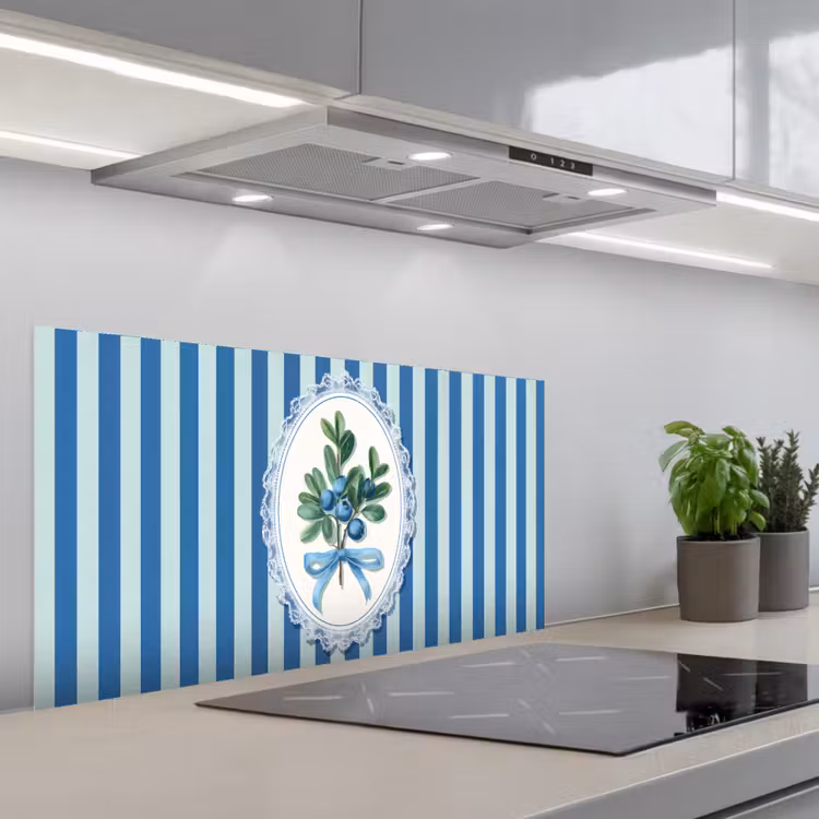 Illustratie - Bessen - Blauw - Strepen keuken achterwand spatscherm middel -3d_schuin