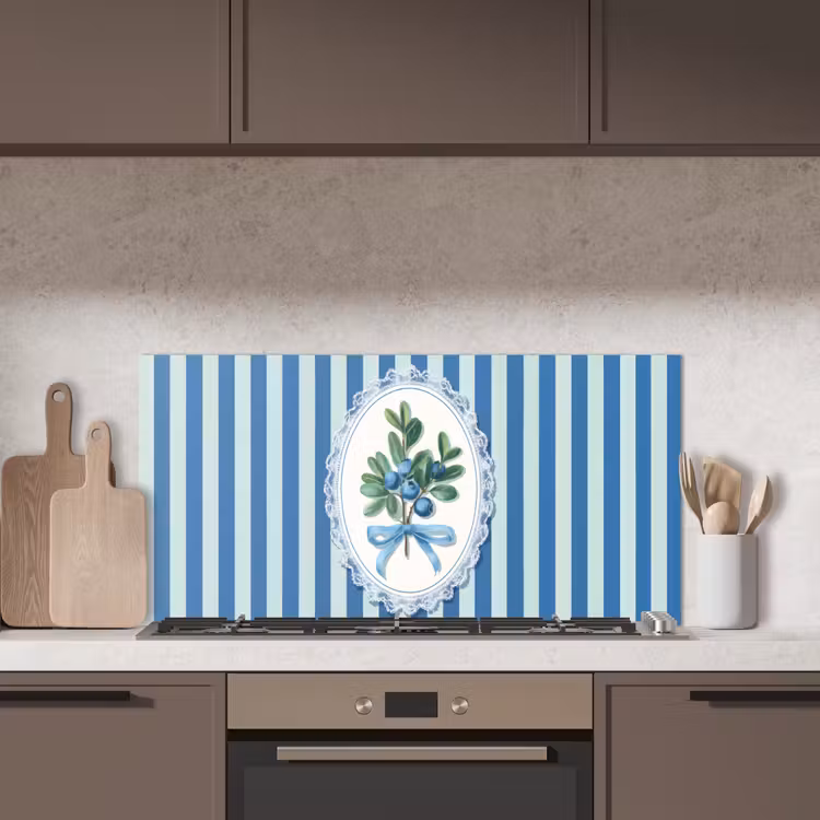 Illustratie - Bessen - Blauw - Strepen keuken achterwand spatscherm middel -sfeer2