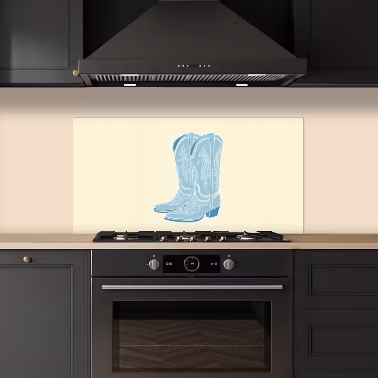 Illustratie - Cowboylaarzen - Patroon keuken achterwand spatscherm middel -sfeer1