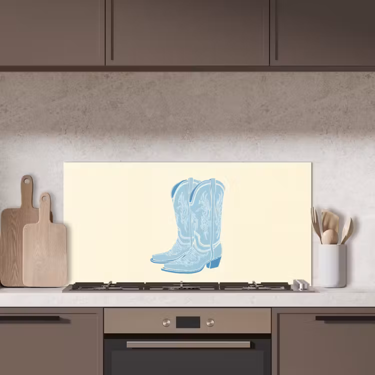 Illustratie - Cowboylaarzen - Patroon keuken achterwand spatscherm middel -sfeer2