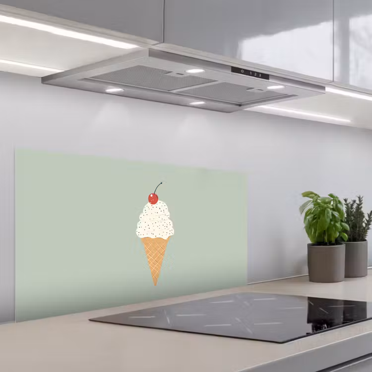 Illustratie - Ijsje - Spikkels - Kers keuken achterwand spatscherm middel -3d_schuin