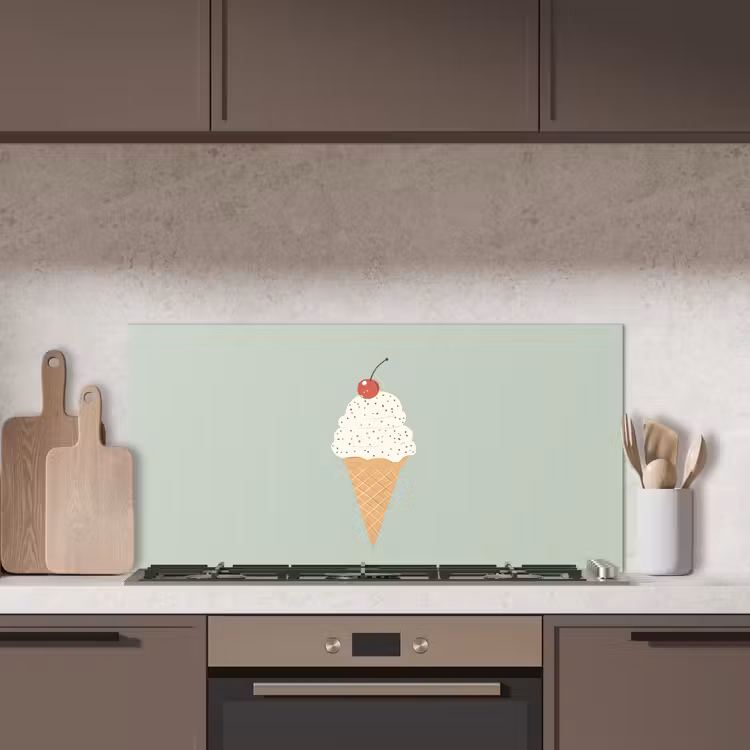 Illustratie - Ijsje - Spikkels - Kers keuken achterwand spatscherm middel -sfeer2