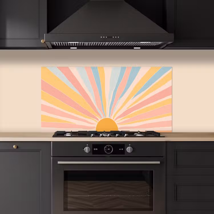 Illustratie - Zon - Pastelkleuren keuken achterwand spatscherm middel -sfeer1