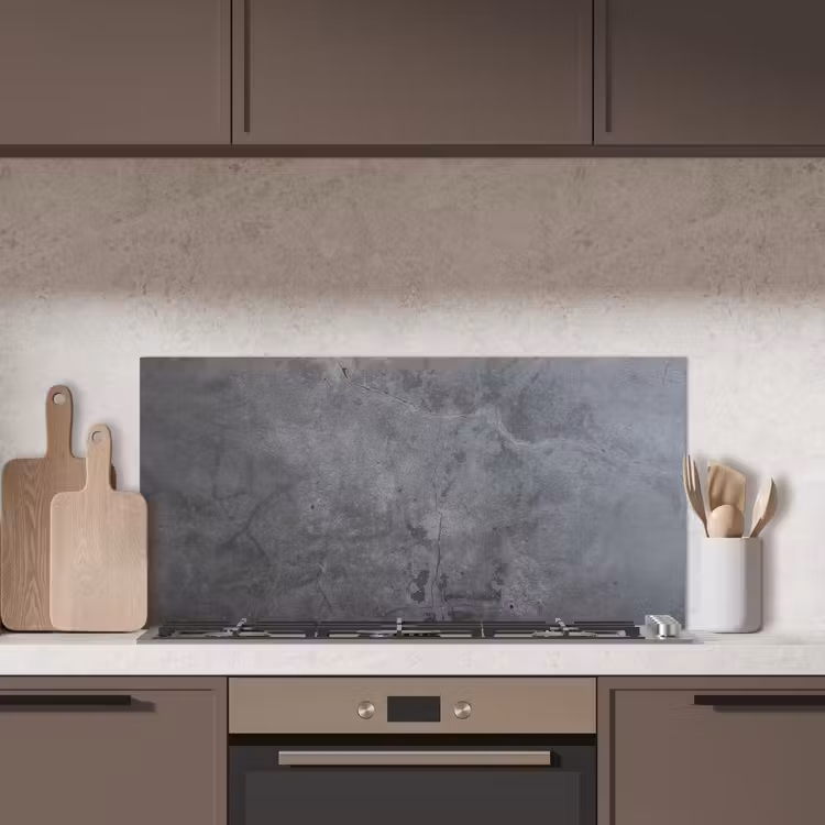 Industrieel - Beton - Grijs - Leisteen - Retro keuken achterwand spatscherm middel -sfeer2