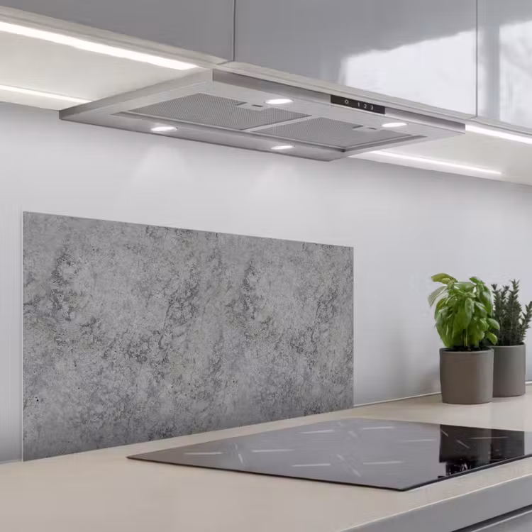 Industrieel - Beton - Patronen keuken achterwand spatscherm middel 899 -3d_schuin