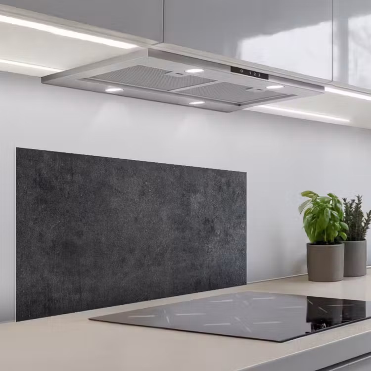 Industrieel - Leisteen - Grijs - Structuur - Beton keuken achterwand spatscherm middel -3d_schuin
