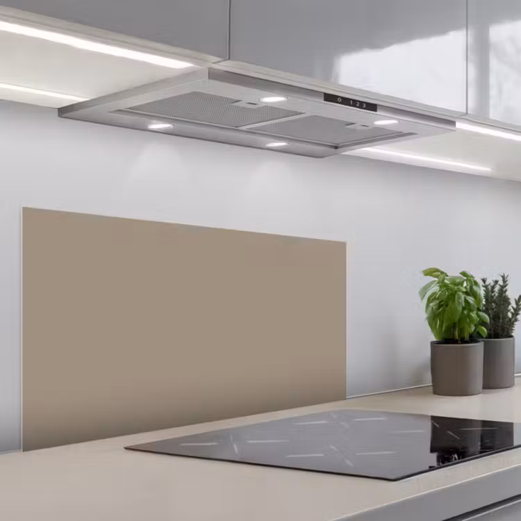 Interieur - Kleuren - Beige keuken achterwand spatscherm middel 899 -3d_schuin