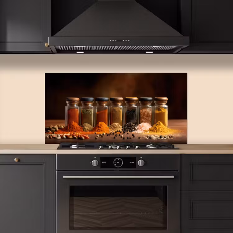 Potjes - Kruiden - Specerijen - Korrels keuken achterwand spatscherm middel -sfeer1