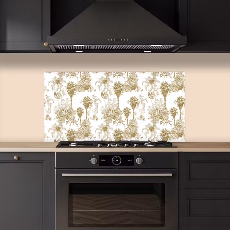 Oerwoud - Abstract - Beige keuken achterwand spatscherm middel 899 -sfeer1