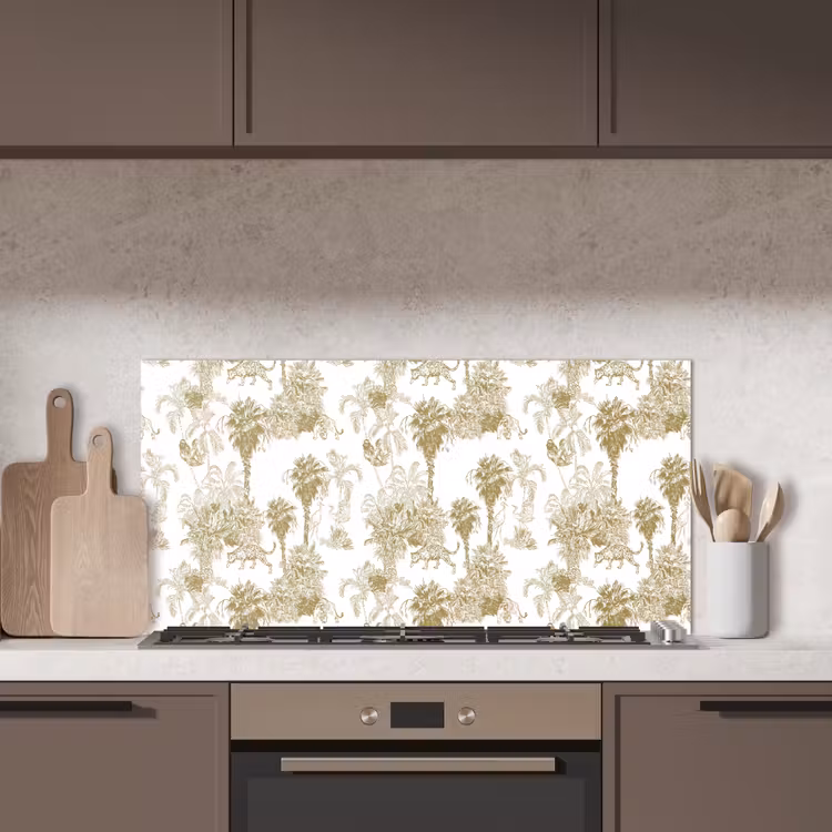 Oerwoud - Abstract - Beige keuken achterwand spatscherm middel 899 -sfeer2