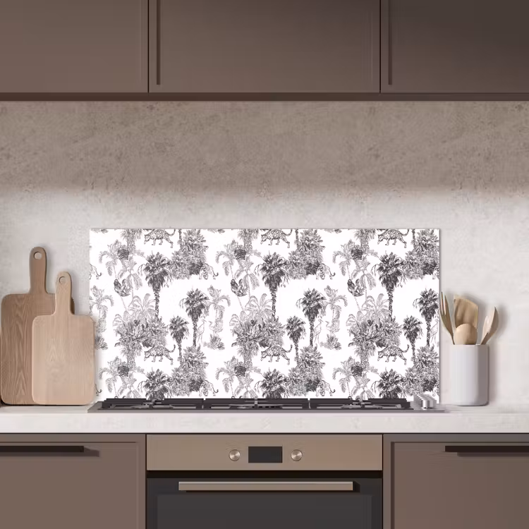 Jungle - Dieren - Grijs keuken achterwand spatscherm middel 899 -sfeer2