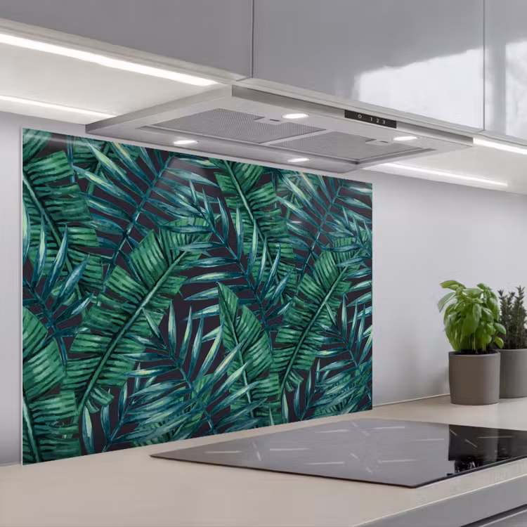 Jungle - Bladeren - Tropisch keuken achterwand spatscherm middel -3d_schuin
