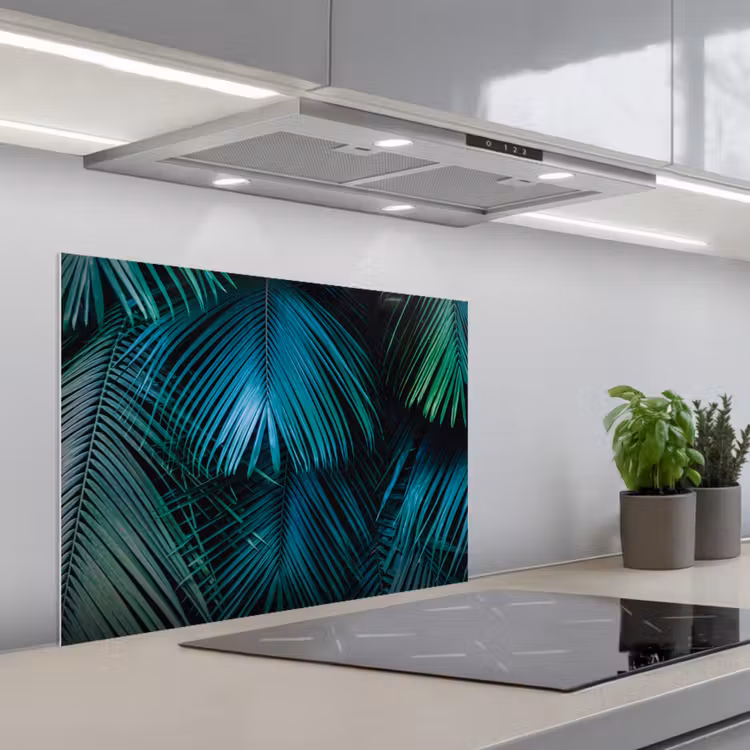 Jungle -  Palmblad - Natuur keuken achterwand spatscherm middel -3d_schuin
