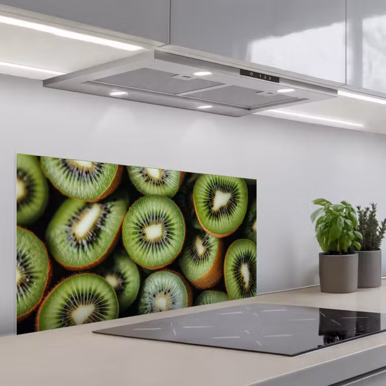 Kiwi - Fruit - Groen keuken achterwand spatscherm middel -3d_schuin