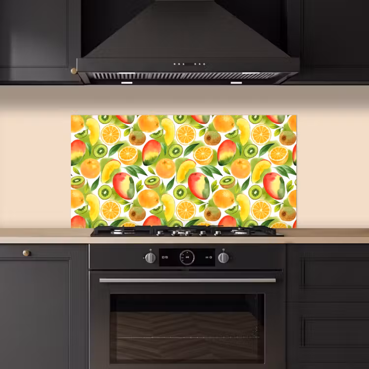 Kiwi - Sinasappel - Mango - Perzik keuken achterwand spatscherm middel 899 -sfeer1