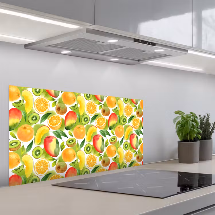 Kiwi - Sinasappel - Mango - Perzik keuken achterwand spatscherm middel 899 -3d_schuin