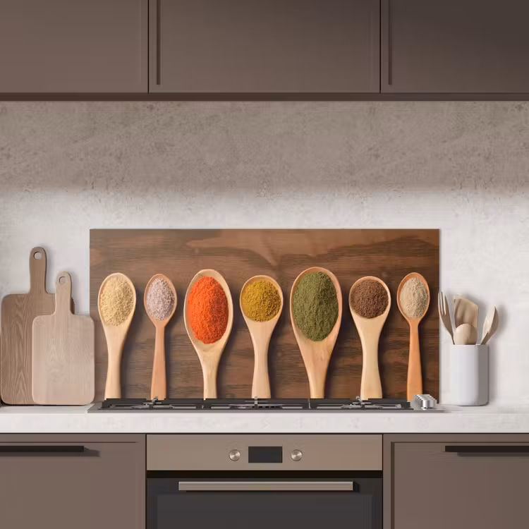 Pollepel - Kruiden - Eten - Specerijen - Tafel keuken achterwand spatscherm middel -sfeer2