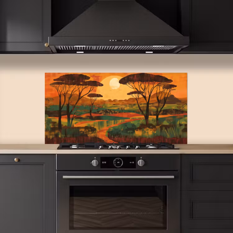 Landschap - Afrikaans - Zon keuken achterwand spatscherm middel -sfeer1
