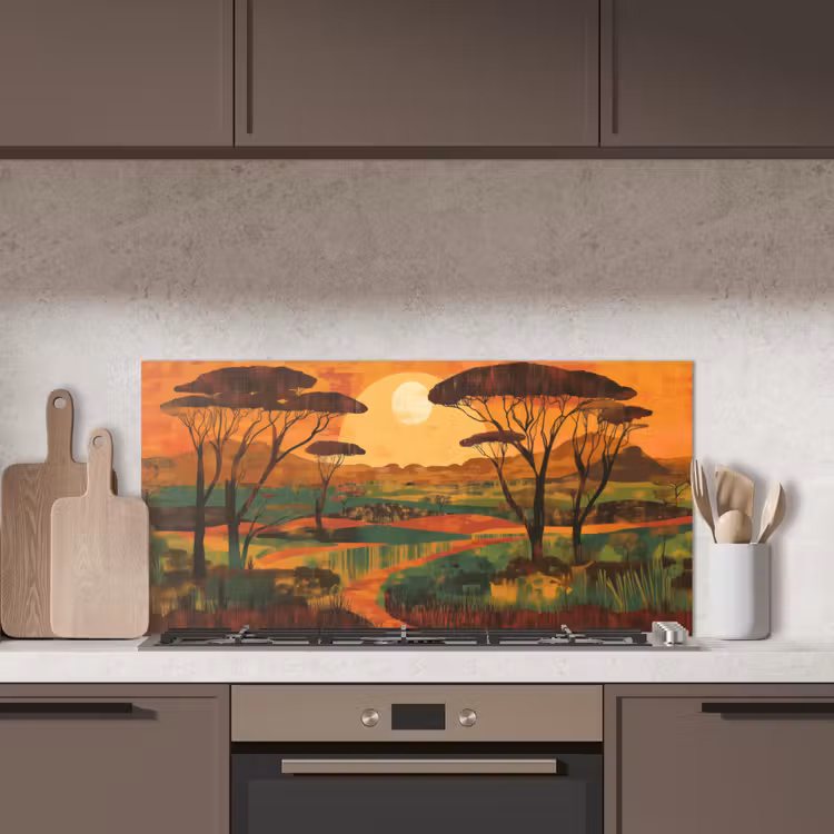 Landschap - Afrikaans - Zon keuken achterwand spatscherm middel -sfeer2