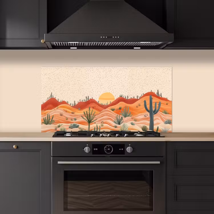 Landschap - Heuvels - Zonsondergang keuken achterwand spatscherm middel -sfeer1