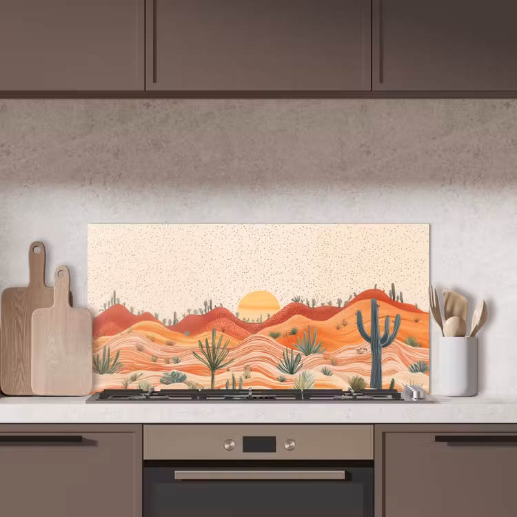 Landschap - Heuvels - Zonsondergang keuken achterwand spatscherm middel -sfeer2