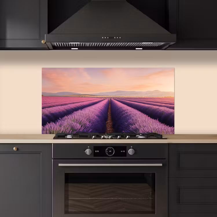 Lavendelveld - Zonsondergang - Paars - Bloemen keuken achterwand spatscherm middel -sfeer1