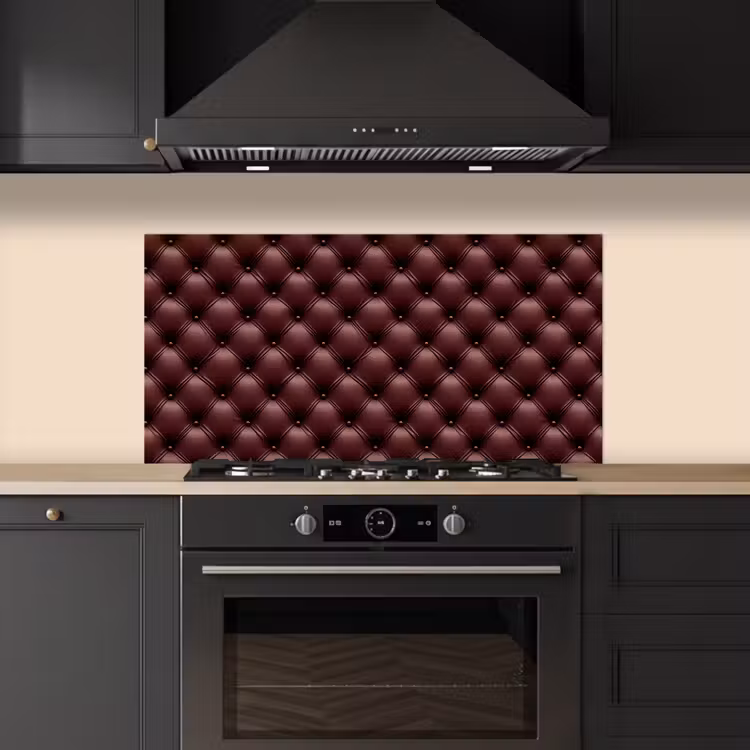 Leer - Patroon - Bordeaux keuken achterwand spatscherm middel 899 -sfeer1