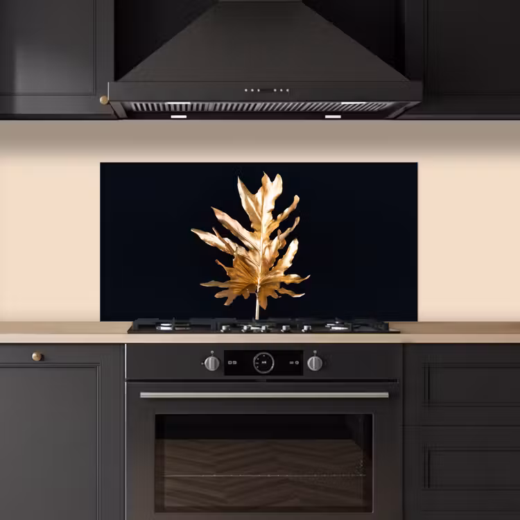 Bladeren - Goud - Herfst - Natuur - Luxe keuken achterwand spatscherm middel -sfeer1
