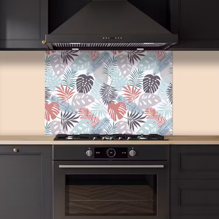 Bladeren - Jungle - Pastel - Tropisch keuken achterwand spatscherm middel -sfeer1