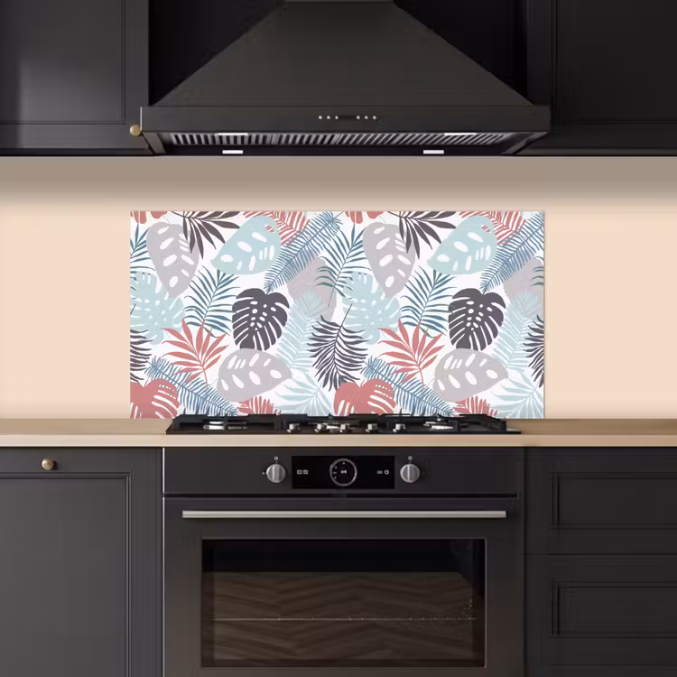 Bladeren - Jungle - Pastel - Tropisch keuken achterwand spatscherm middel -sfeer1