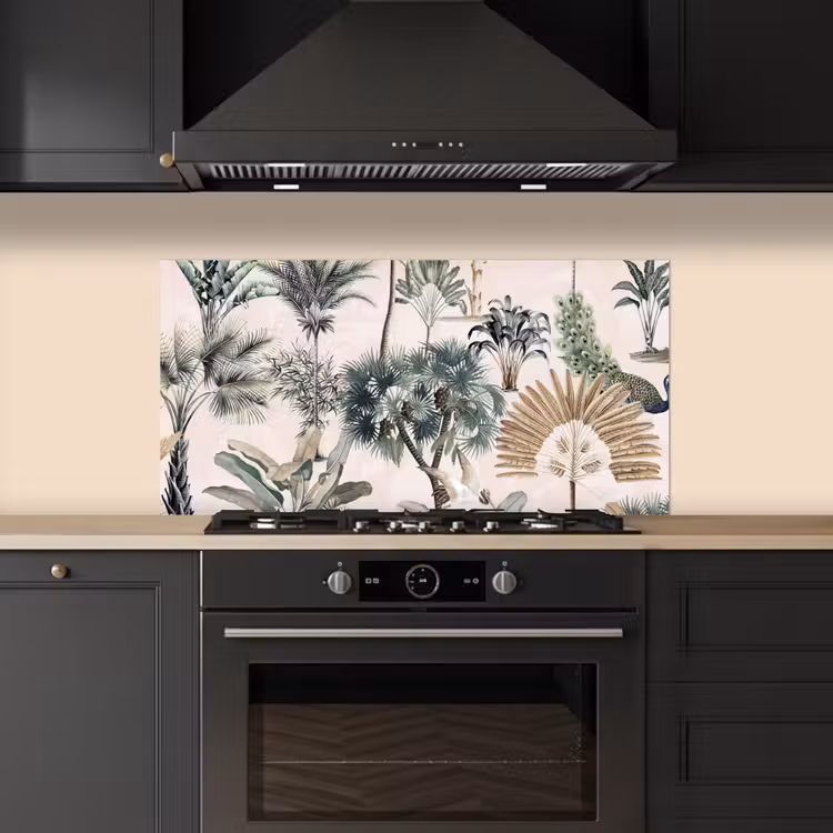Bladeren - Monstera - Jungle - Tropical keuken achterwand spatscherm middel -sfeer1