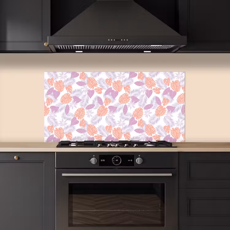 Bladeren - Pastelkleuren - Tropisch keuken achterwand spatscherm middel 899 -sfeer1