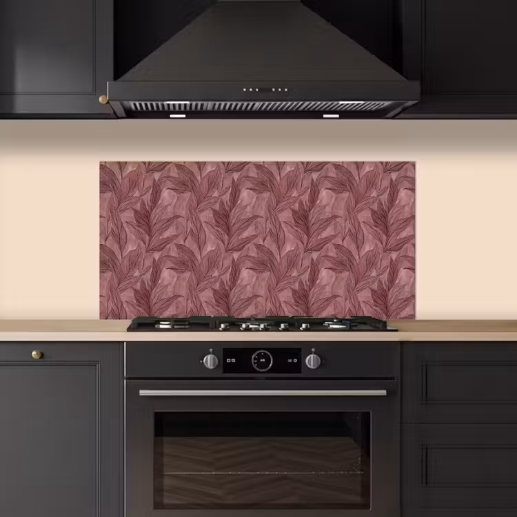 Bladeren - Patroon - Paars keuken achterwand spatscherm middel 899 -sfeer1