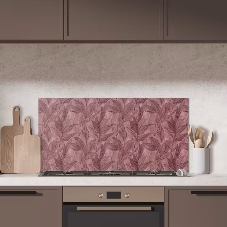 Bladeren - Patroon - Paars keuken achterwand spatscherm middel 899 -sfeer2