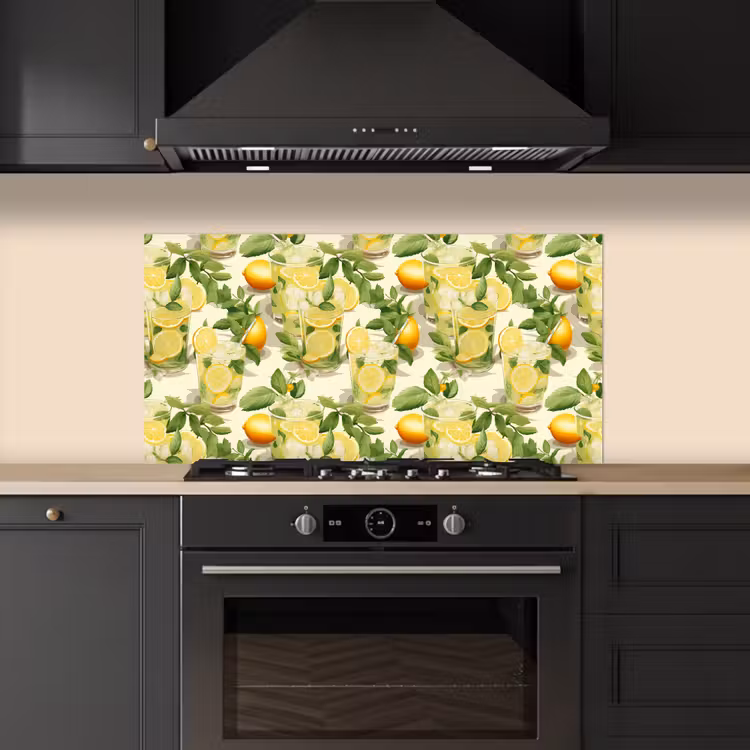 Citroen - Drankje - Glas - Munt keuken achterwand spatscherm middel 899 -sfeer1